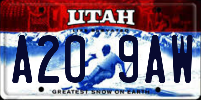 UT license plate A209AW