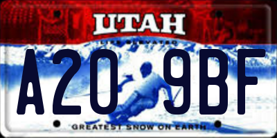 UT license plate A209BF