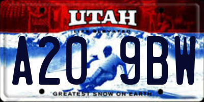 UT license plate A209BW