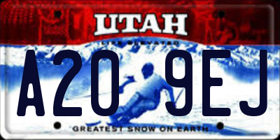 UT license plate A209EJ