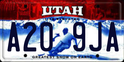 UT license plate A209JA