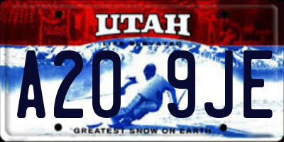 UT license plate A209JE