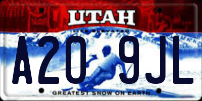 UT license plate A209JL