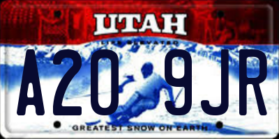 UT license plate A209JR