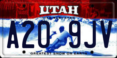 UT license plate A209JV