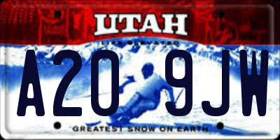 UT license plate A209JW