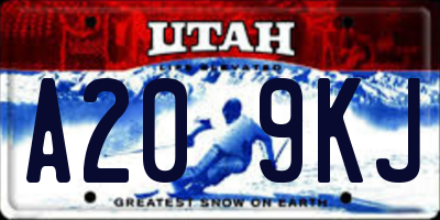 UT license plate A209KJ