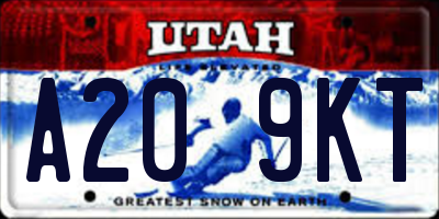 UT license plate A209KT