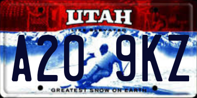 UT license plate A209KZ