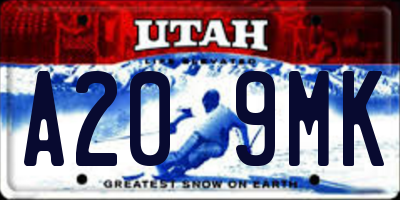 UT license plate A209MK
