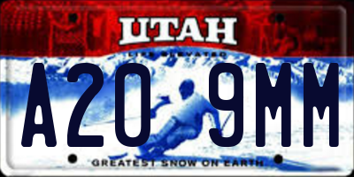 UT license plate A209MM
