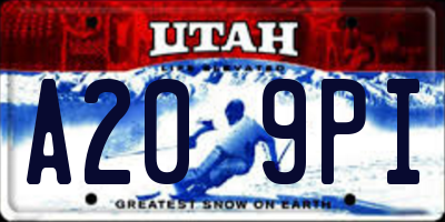 UT license plate A209PI