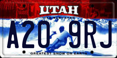 UT license plate A209RJ