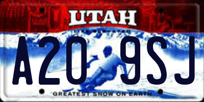 UT license plate A209SJ