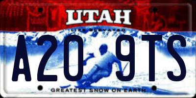 UT license plate A209TS