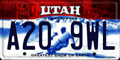 UT license plate A209WL