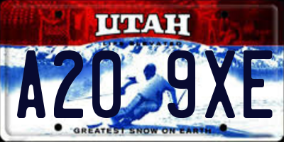 UT license plate A209XE