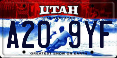UT license plate A209YF