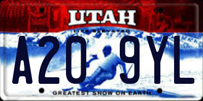 UT license plate A209YL
