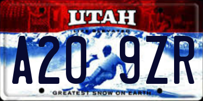 UT license plate A209ZR
