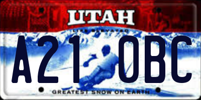 UT license plate A210BC