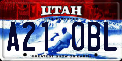 UT license plate A210BL