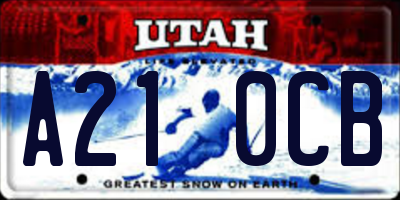 UT license plate A210CB