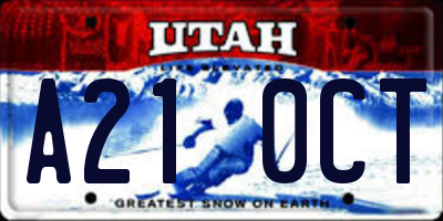 UT license plate A210CT