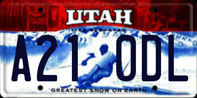 UT license plate A210DL