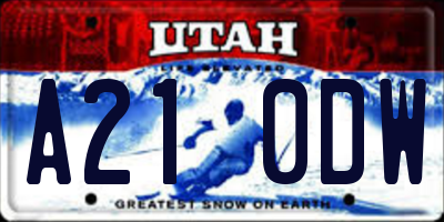 UT license plate A210DW