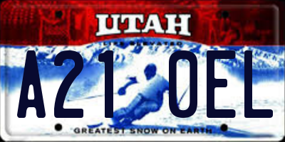 UT license plate A210EL