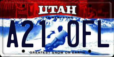 UT license plate A210FL