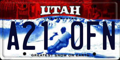 UT license plate A210FN