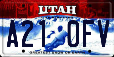 UT license plate A210FV