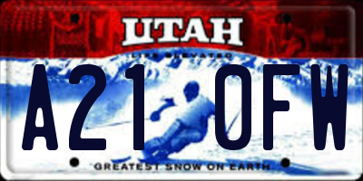 UT license plate A210FW