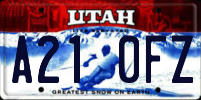 UT license plate A210FZ