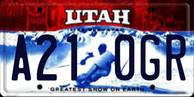UT license plate A210GR