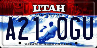 UT license plate A210GU