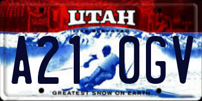 UT license plate A210GV