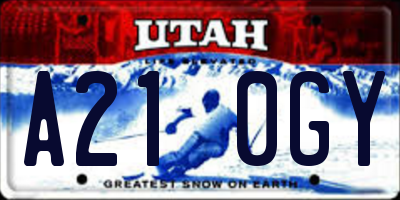 UT license plate A210GY