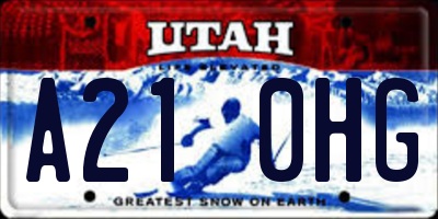 UT license plate A210HG