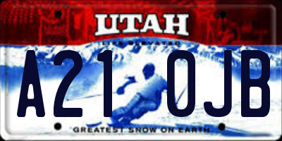 UT license plate A210JB