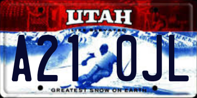 UT license plate A210JL