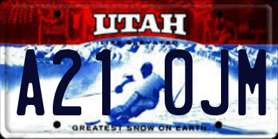 UT license plate A210JM