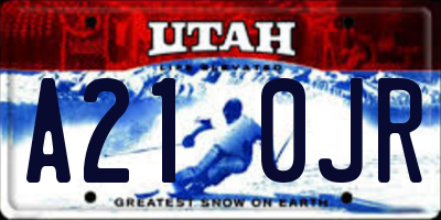 UT license plate A210JR