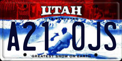 UT license plate A210JS