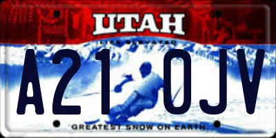 UT license plate A210JV