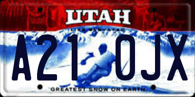 UT license plate A210JX