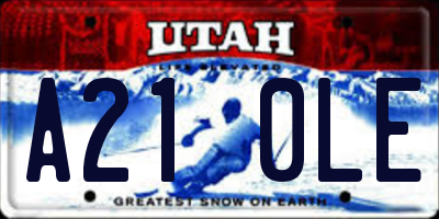 UT license plate A210LE