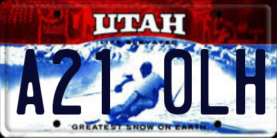 UT license plate A210LH